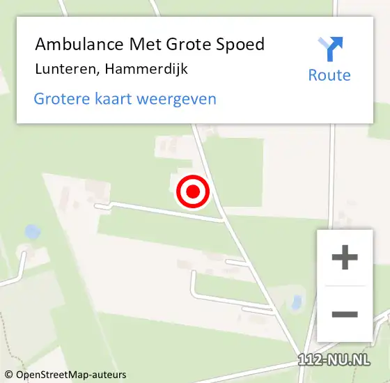 Locatie op kaart van de 112 melding: Ambulance Met Grote Spoed Naar Lunteren, Hammerdijk op 30 augustus 2017 21:33