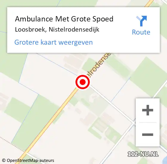 Locatie op kaart van de 112 melding: Ambulance Met Grote Spoed Naar Loosbroek, Nistelrodensedijk op 30 augustus 2017 23:16