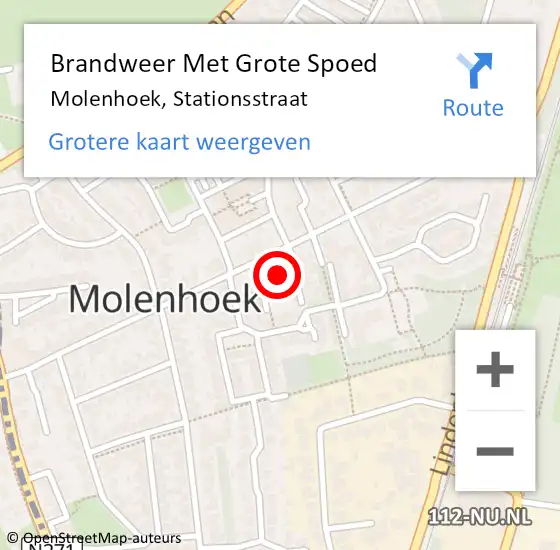 Locatie op kaart van de 112 melding: Brandweer Met Grote Spoed Naar Molenhoek, Stationsstraat op 31 augustus 2017 02:09