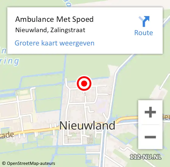 Locatie op kaart van de 112 melding: Ambulance Met Spoed Naar Nieuwland, Zalingstraat op 31 augustus 2017 05:15