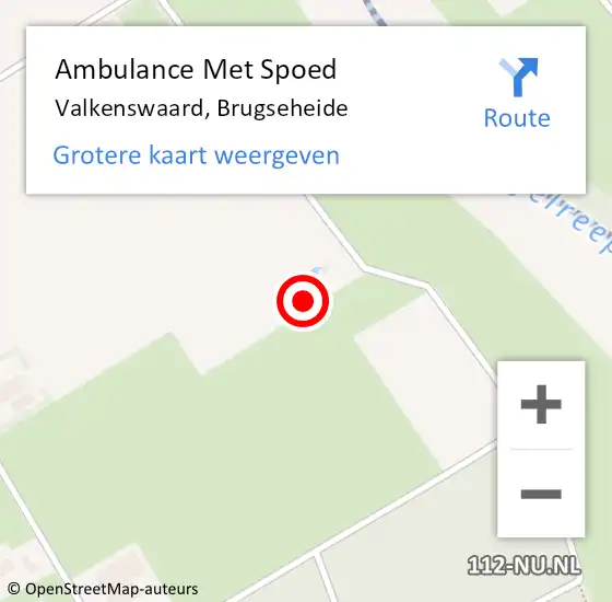 Locatie op kaart van de 112 melding: Ambulance Met Spoed Naar Valkenswaard, Brugseheide op 31 augustus 2017 06:22