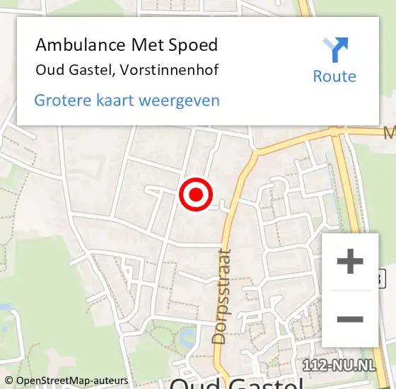 Locatie op kaart van de 112 melding: Ambulance Met Spoed Naar Oud Gastel, Vorstinnenhof op 31 augustus 2017 06:50