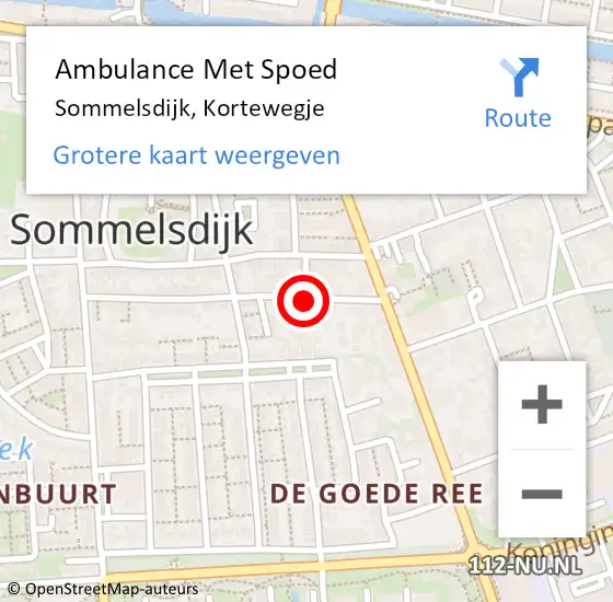 Locatie op kaart van de 112 melding: Ambulance Met Spoed Naar Sommelsdijk, Kortewegje op 31 augustus 2017 07:02