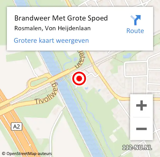 Locatie op kaart van de 112 melding: Brandweer Met Grote Spoed Naar Rosmalen, Von Heijdenlaan op 31 augustus 2017 07:43