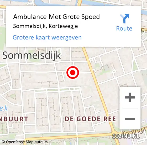 Locatie op kaart van de 112 melding: Ambulance Met Grote Spoed Naar Sommelsdijk, Kortewegje op 31 augustus 2017 07:56