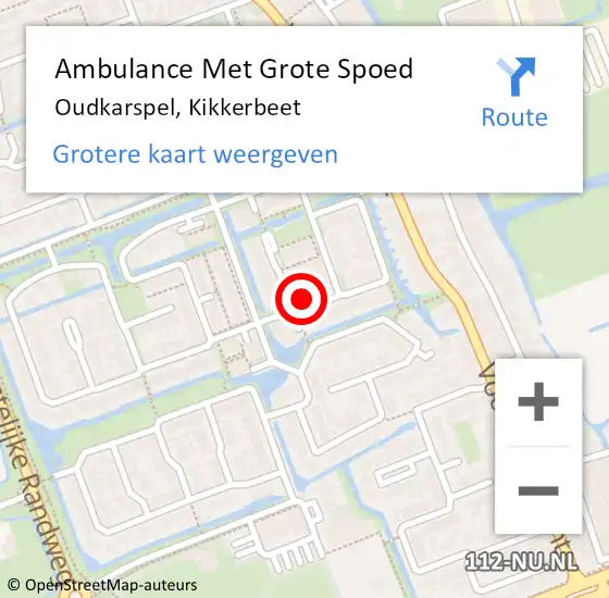 Locatie op kaart van de 112 melding: Ambulance Met Grote Spoed Naar Oudkarspel, Kikkerbeet op 31 augustus 2017 08:39