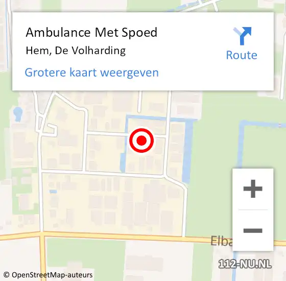 Locatie op kaart van de 112 melding: Ambulance Met Spoed Naar Hem, De Volharding op 31 augustus 2017 09:57