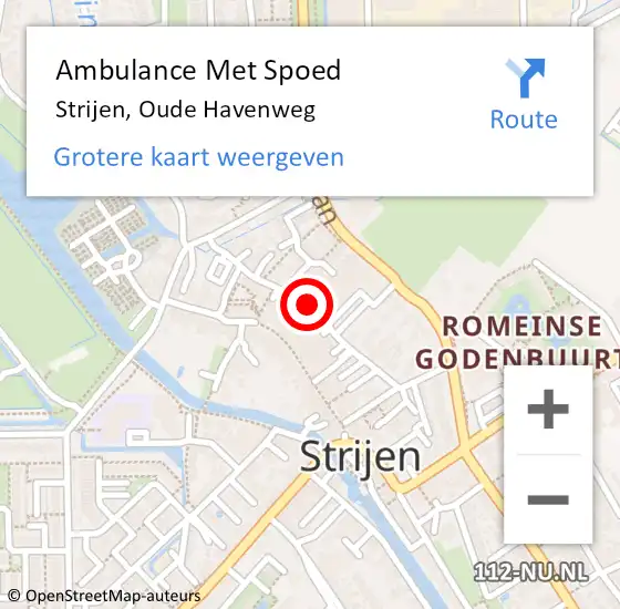 Locatie op kaart van de 112 melding: Ambulance Met Spoed Naar Strijen, Oude Havenweg op 31 augustus 2017 10:18