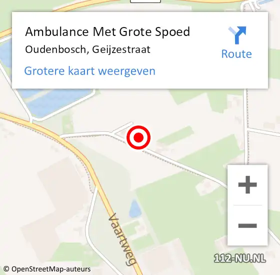 Locatie op kaart van de 112 melding: Ambulance Met Grote Spoed Naar Oudenbosch, Geijzestraat op 31 augustus 2017 11:21