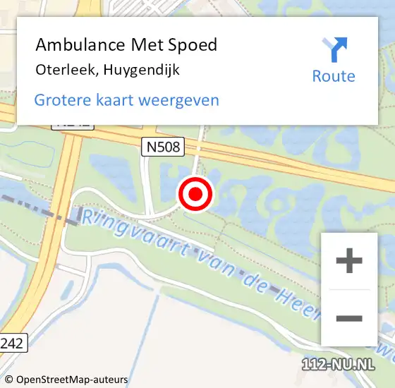 Locatie op kaart van de 112 melding: Ambulance Met Spoed Naar Oterleek, Huygendijk op 31 augustus 2017 11:53