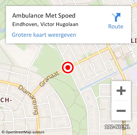 Locatie op kaart van de 112 melding: Ambulance Met Spoed Naar Eindhoven, Victor Hugolaan op 31 augustus 2017 13:27