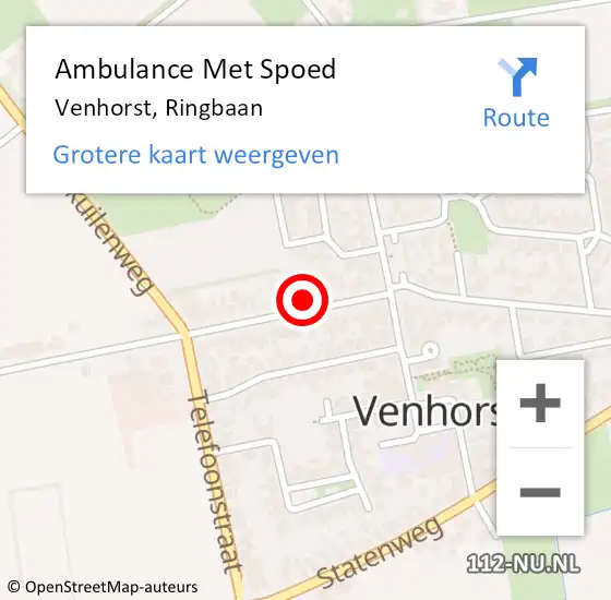 Locatie op kaart van de 112 melding: Ambulance Met Spoed Naar Venhorst, Ringbaan op 31 augustus 2017 13:28