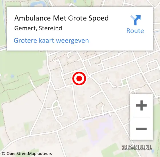 Locatie op kaart van de 112 melding: Ambulance Met Grote Spoed Naar Gemert, Stereind op 31 augustus 2017 13:38