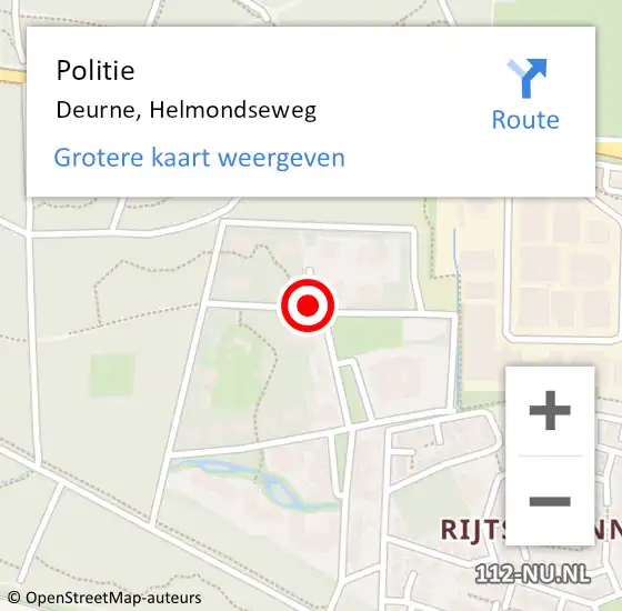 Locatie op kaart van de 112 melding: Politie Deurne, Helmondseweg op 31 augustus 2017 14:23