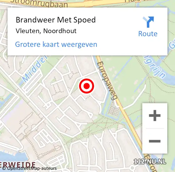 Locatie op kaart van de 112 melding: Brandweer Met Spoed Naar Vleuten, Noordhout op 31 januari 2014 08:30