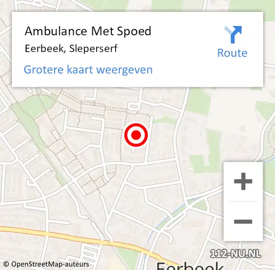 Locatie op kaart van de 112 melding: Ambulance Met Spoed Naar Eerbeek, Sleperserf op 31 augustus 2017 14:54