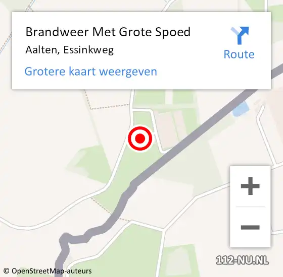 Locatie op kaart van de 112 melding: Brandweer Met Grote Spoed Naar Aalten, Essinkweg op 31 augustus 2017 15:17