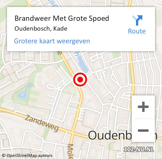 Locatie op kaart van de 112 melding: Brandweer Met Grote Spoed Naar Oudenbosch, Kade op 31 augustus 2017 15:21