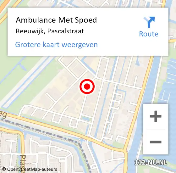 Locatie op kaart van de 112 melding: Ambulance Met Spoed Naar Reeuwijk, Pascalstraat op 31 augustus 2017 15:29