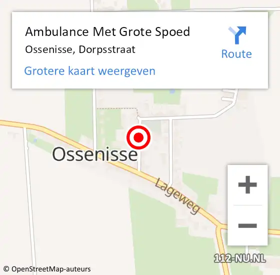 Locatie op kaart van de 112 melding: Ambulance Met Grote Spoed Naar Ossenisse, Dorpsstraat op 31 augustus 2017 16:09