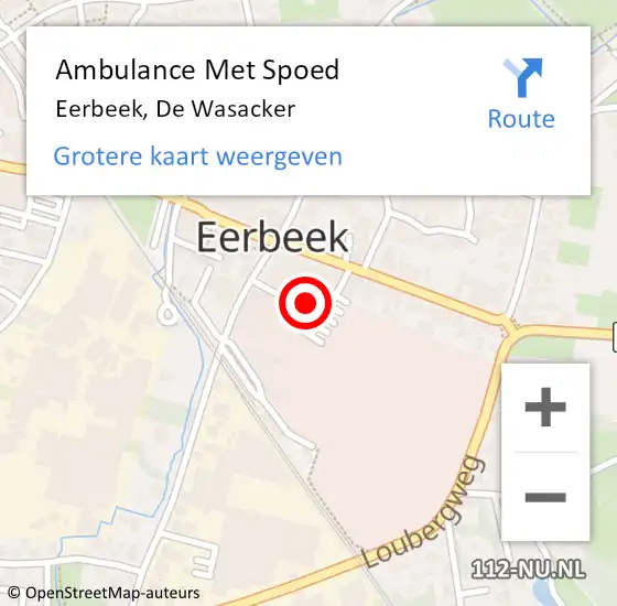 Locatie op kaart van de 112 melding: Ambulance Met Spoed Naar Eerbeek, De Wasacker op 31 augustus 2017 16:36