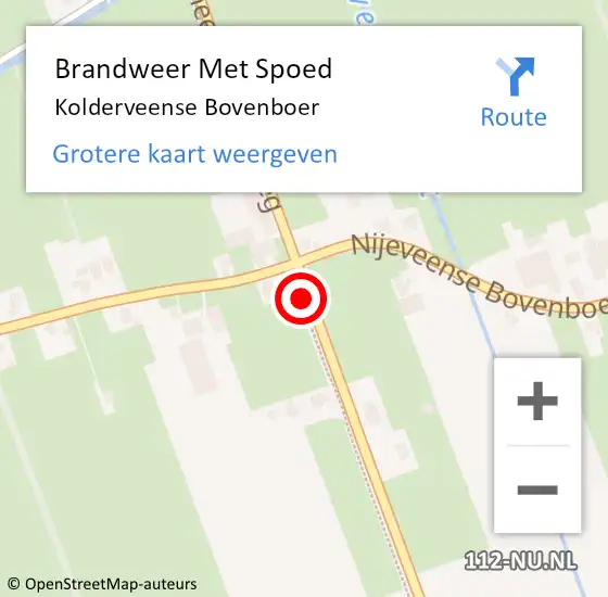 Locatie op kaart van de 112 melding: Brandweer Met Spoed Naar Kolderveense Bovenboer op 31 augustus 2017 17:14