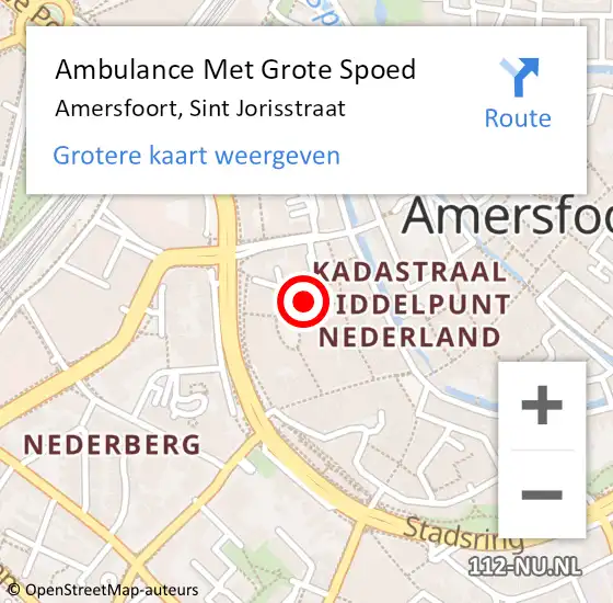 Locatie op kaart van de 112 melding: Ambulance Met Grote Spoed Naar Amersfoort, Sint Jorisstraat op 31 augustus 2017 17:43