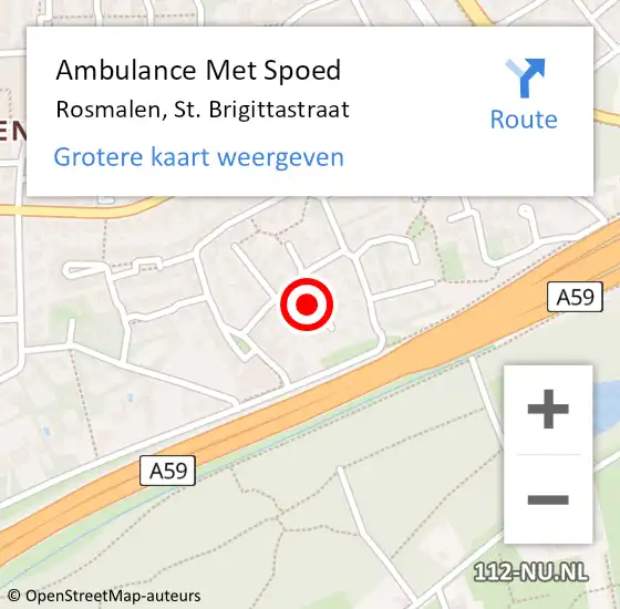 Locatie op kaart van de 112 melding: Ambulance Met Spoed Naar Rosmalen, St. Brigittastraat op 31 augustus 2017 18:00