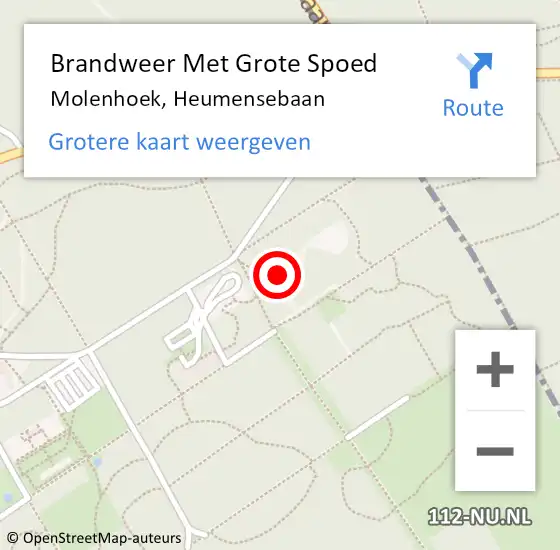 Locatie op kaart van de 112 melding: Brandweer Met Grote Spoed Naar Molenhoek, Heumensebaan op 31 augustus 2017 22:54