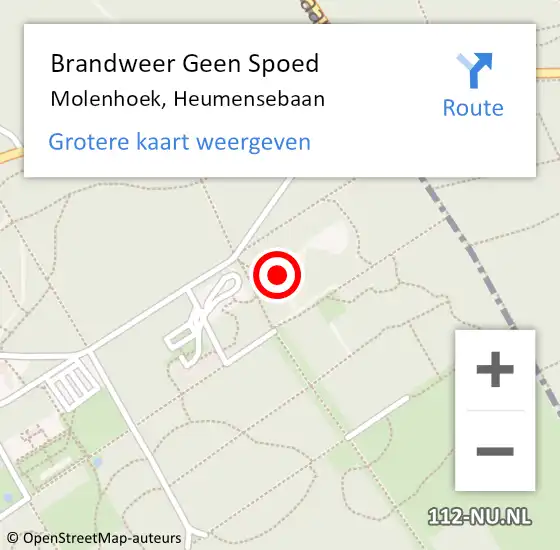 Locatie op kaart van de 112 melding: Brandweer Geen Spoed Naar Molenhoek, Heumensebaan op 31 augustus 2017 23:11