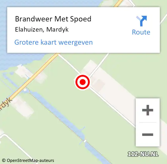 Locatie op kaart van de 112 melding: Brandweer Met Spoed Naar Elahuizen, Mardyk op 1 september 2017 00:24