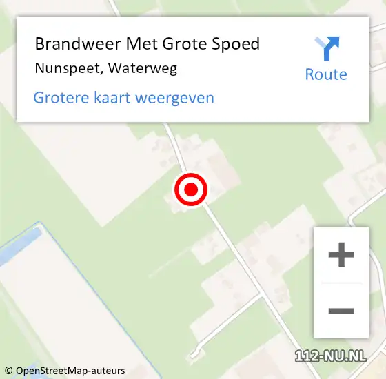 Locatie op kaart van de 112 melding: Brandweer Met Grote Spoed Naar Nunspeet, Waterweg op 1 september 2017 02:42