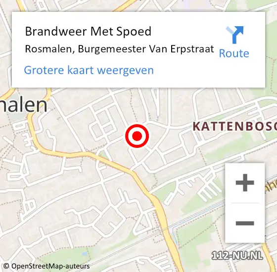 Locatie op kaart van de 112 melding: Brandweer Met Spoed Naar Rosmalen, Burgemeester Van Erpstraat op 1 september 2017 03:08