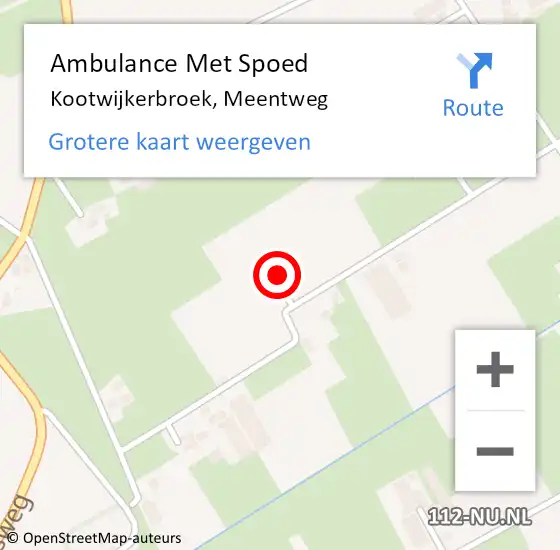 Locatie op kaart van de 112 melding: Ambulance Met Spoed Naar Kootwijkerbroek, Meentweg op 1 september 2017 08:46