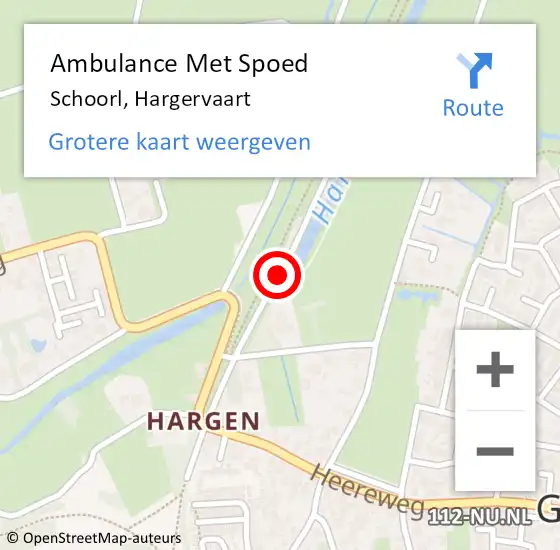 Locatie op kaart van de 112 melding: Ambulance Met Spoed Naar Schoorl, Hargervaart op 1 september 2017 09:07