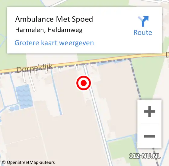 Locatie op kaart van de 112 melding: Ambulance Met Spoed Naar Harmelen, Heldamweg op 1 september 2017 12:16