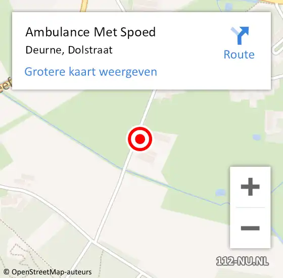 Locatie op kaart van de 112 melding: Ambulance Met Spoed Naar Deurne, Dolstraat op 1 september 2017 12:16