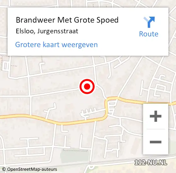 Locatie op kaart van de 112 melding: Brandweer Met Grote Spoed Naar Elsloo, Jurgensstraat op 1 september 2017 12:49