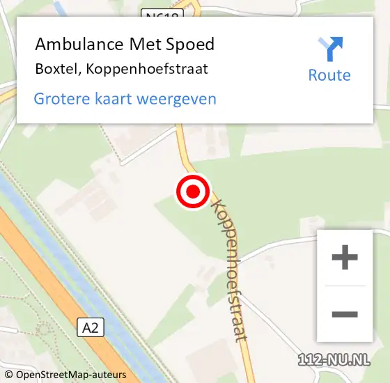 Locatie op kaart van de 112 melding: Ambulance Met Spoed Naar Boxtel, Koppenhoefstraat op 1 september 2017 13:20