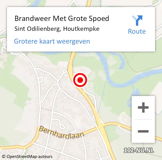 Locatie op kaart van de 112 melding: Brandweer Met Grote Spoed Naar Sint Odilienberg, Houtkempke op 1 september 2017 13:45