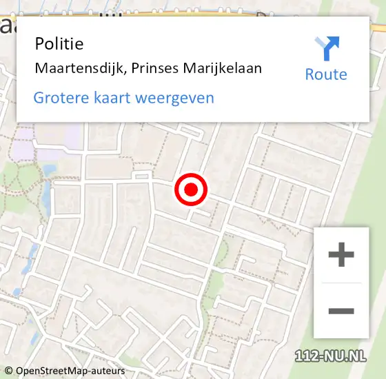 Locatie op kaart van de 112 melding: Politie Maartensdijk, Prinses Marijkelaan op 31 januari 2014 10:06