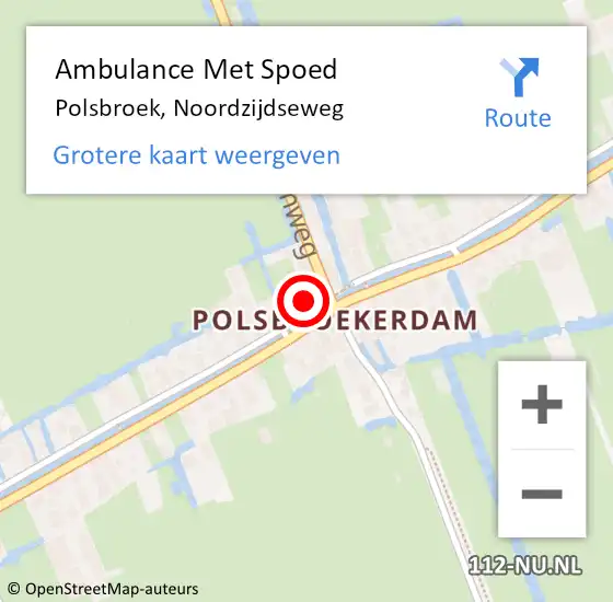 Locatie op kaart van de 112 melding: Ambulance Met Spoed Naar Polsbroek, Noordzijdseweg op 1 september 2017 15:00