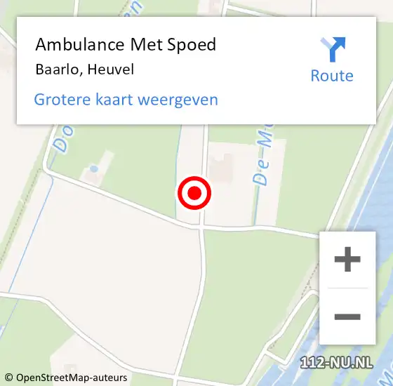 Locatie op kaart van de 112 melding: Ambulance Met Spoed Naar Baarlo, Heuvel op 1 september 2017 15:10