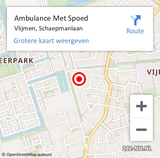 Locatie op kaart van de 112 melding: Ambulance Met Spoed Naar Vlijmen, Schaepmanlaan op 1 september 2017 16:00