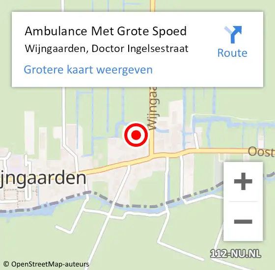 Locatie op kaart van de 112 melding: Ambulance Met Grote Spoed Naar Wijngaarden, Doctor Ingelsestraat op 1 september 2017 16:07