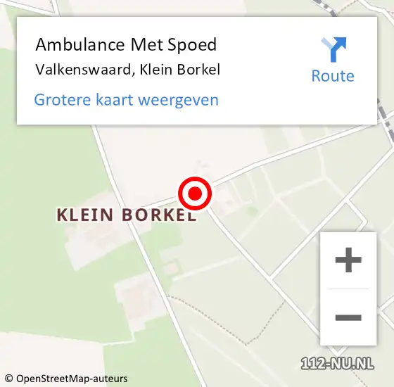 Locatie op kaart van de 112 melding: Ambulance Met Spoed Naar Valkenswaard, Klein Borkel op 1 september 2017 16:42