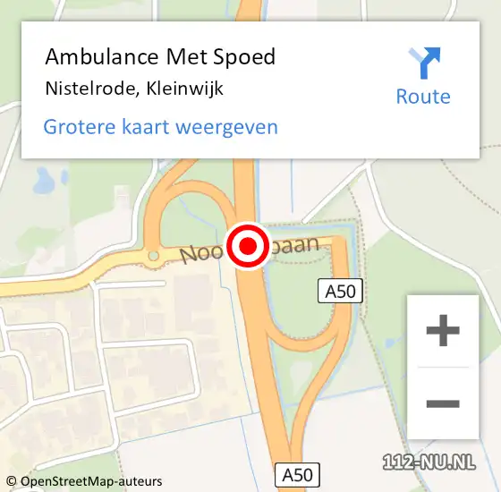 Locatie op kaart van de 112 melding: Ambulance Met Spoed Naar Nistelrode, Kleinwijk op 1 september 2017 19:24