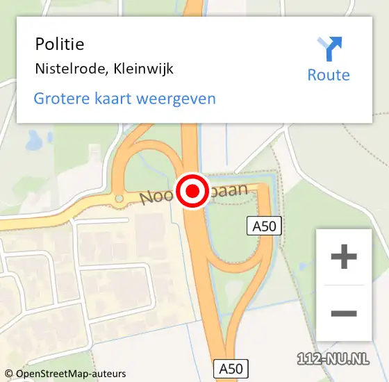 Locatie op kaart van de 112 melding: Politie Nistelrode, Kleinwijk op 1 september 2017 19:26