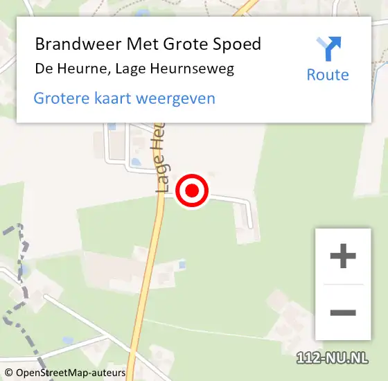 Locatie op kaart van de 112 melding: Brandweer Met Grote Spoed Naar De Heurne, Lage Heurnseweg op 1 september 2017 20:03