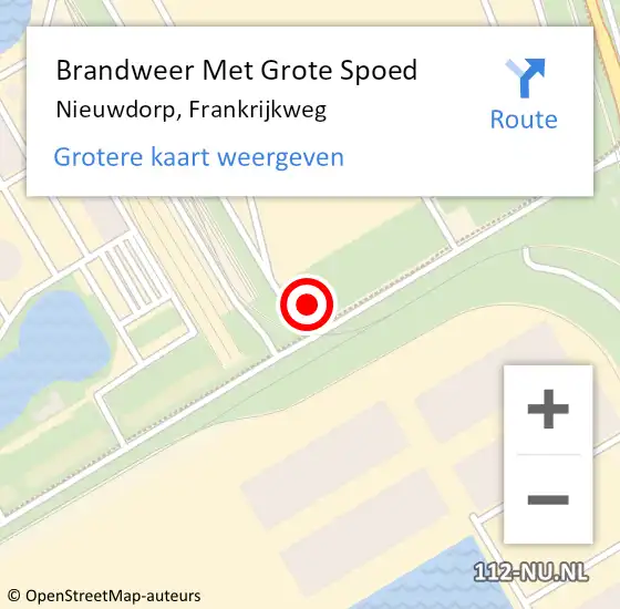 Locatie op kaart van de 112 melding: Brandweer Met Grote Spoed Naar Nieuwdorp, Frankrijkweg op 1 september 2017 21:57